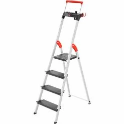 Hailo L100 Pro 4 Step Aluminum Folding Step Ladder