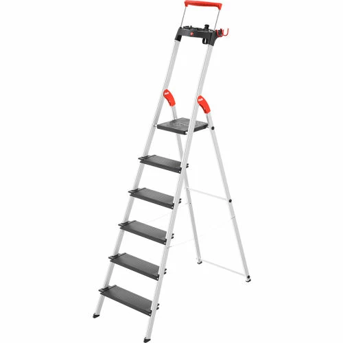 Hailo L100 Pro 6 Step Aluminum Folding Step Ladder 3 Hailo L100 Pro 6 Step Aluminum Folding Step Ladder