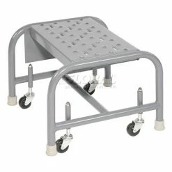 Tri-Arc Perforated 16"W 1 Step Steel Rolling Ladder 10"D Top Step - WLSR001166 -Ladders Sales Store 861010PS