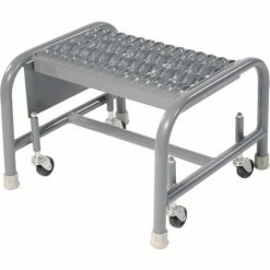 Tri-Arc Grip 16"W 1 Step Steel Rolling Ladder 10"D Top Step - WLSR001162