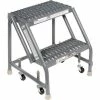 Tri-Arc Grip 16"W 2 Step Steel Rolling Ladder 10"D Top Step - KDSR002162 -Ladders Sales Store 861012GS