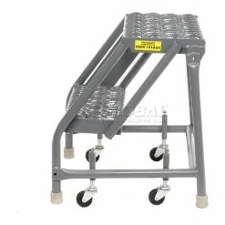 Tri-Arc Grip 16"W 2 Step Steel Rolling Ladder 10"D Top Step - KDSR002162 21 Tri-Arc Grip 16"W 2 Step Steel Rolling Ladder 10"D Top Step - KDSR002162 -Ladders Sales Store 861012GS 02