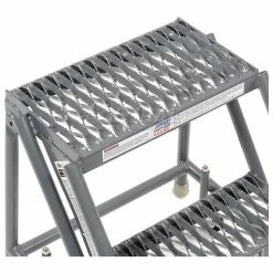 Tri-Arc Grip 16"W 2 Step Steel Rolling Ladder 10"D Top Step - KDSR002162 24 Tri-Arc Grip 16"W 2 Step Steel Rolling Ladder 10"D Top Step - KDSR002162 -Ladders Sales Store 861012GS 05
