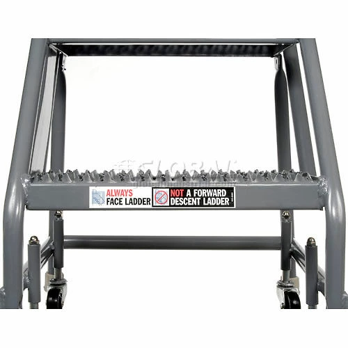 Tri-Arc Grip 16"W 2 Step Steel Rolling Ladder 10"D Top Step - KDSR002162 11 Tri-Arc Grip 16"W 2 Step Steel Rolling Ladder 10"D Top Step - KDSR002162 - Image 9