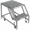 Tri-Arc Perforated 16"W 2 Step Steel Rolling Ladder 20"D Top Step - KDSR002166-D2 1 Tri-Arc Perforated 16"W 2 Step Steel Rolling Ladder 20"D Top Step - KDSR002166-D2 -Ladders Sales Store 861013PS