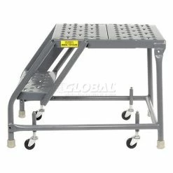 Tri-Arc Perforated 16"W 2 Step Steel Rolling Ladder 20"D Top Step - KDSR002166-D2 -Ladders Sales Store 861013PS 02