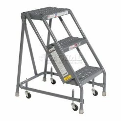 Tri-Arc Grip 16"W 3 Step Steel Rolling Ladder 20"D Top Step - KDSR003162-D2 -Ladders Sales Store 861014GS 02 1