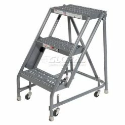 Tri-Arc Grip 16"W 3 Step Steel Rolling Ladder 20"D Top Step - KDSR003162-D2 -Ladders Sales Store 861014GS 03 1
