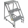 Tri-Arc Perforated 16"W 3 Step Steel Rolling Ladder 20"D Top Step - KDSR003166-D2 -Ladders Sales Store 861014PS 1