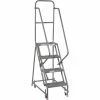 Tri-Arc Grip 16"W 4 Step Steel Rolling Ladder 10"D Top Step - KDSR104162 -Ladders Sales Store 861016gs