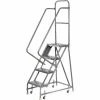 Tri-Arc Perforated 16"W 4 Step Steel Rolling Ladder 20"D Top Step - KDSR104166-D2