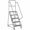 Tri-Arc Grip 24"W 5 Step Steel Rolling Ladder 10"D Top Step - KDSR105242 -Ladders Sales Store 861020gs