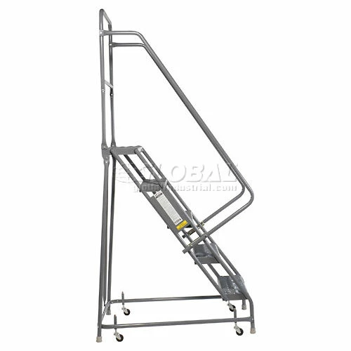Tri-Arc Grip 16"W 5 Step Steel Rolling Ladder 10"D Top Step - KDSR105162 6 Tri-Arc Grip 16"W 5 Step Steel Rolling Ladder 10"D Top Step - KDSR105162 - Image 4
