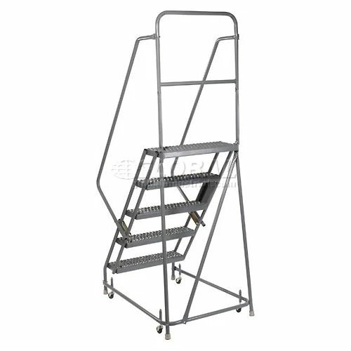 Tri-Arc Grip 16"W 5 Step Steel Rolling Ladder 10"D Top Step - KDSR105162 5 Tri-Arc Grip 16"W 5 Step Steel Rolling Ladder 10"D Top Step - KDSR105162 - Image 3