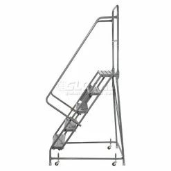 Tri-Arc Perforated 16"W 5 Step Steel Rolling Ladder 10"D Top Step - KDSR105166 -Ladders Sales Store 861020ps 05