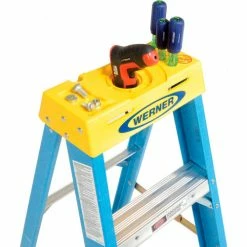 Werner 4' Fiberglass Step Ladder w/ Plastic Tool Tray - 6004 -Ladders Sales Store 942800 03