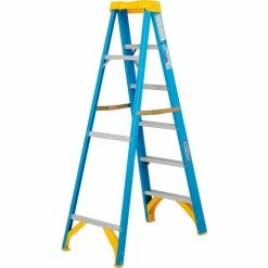 Werner 6' Fiberglass Step Ladder w/ Plastic Tool Tray 250 lb. Cap - 6006 -Ladders Sales Store 942804 05