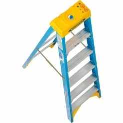 Werner 6' Fiberglass Step Ladder w/ Plastic Tool Tray 250 lb. Cap - 6006 -Ladders Sales Store 942804 06