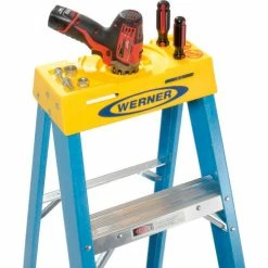 Werner 8' Fiberglass Step Ladder w/ Plastic Tool Tray 250 lb. Cap - 6008 -Ladders Sales Store 942806 04