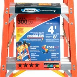 Werner 4' Fiberglass Step Ladder w/ Plastic Tool Tray 300 lb. Cap - 6204 -Ladders Sales Store 942808 10