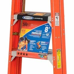 Werner 8' Fiberglass Step Ladder w/ Plastic Tool Tray 300 lb. Cap - 6208 -Ladders Sales Store 942812 02