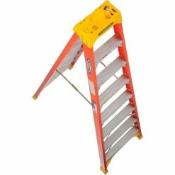 Werner 8' Fiberglass Step Ladder w/ Plastic Tool Tray 300 lb. Cap - 6208 -Ladders Sales Store 942812 05