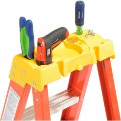 Werner 12' Fiberglass Step Ladder w/ Plastic Tool Tray 300 lb. Cap - 6212 -Ladders Sales Store 942816 04