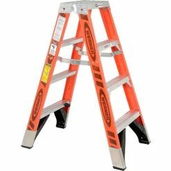 Werner 4' Dual Access Fiberglass Step Ladder 375 lb. Cap - T7404