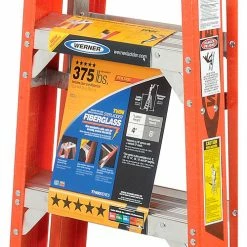Werner 4' Dual Access Fiberglass Step Ladder 375 lb. Cap - T7404 -Ladders Sales Store 954942 02