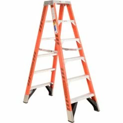 Werner 6' Dual Access Fiberglass Step Ladder 375 lb. Cap - T7406