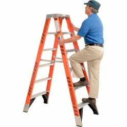 Werner 6' Dual Access Fiberglass Step Ladder 375 lb. Cap - T7406 -Ladders Sales Store 954946 03