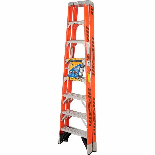 Werner 8' Dual Access Fiberglass Step Ladder 375 lb. Cap - T7408 4 Werner 8' Dual Access Fiberglass Step Ladder 375 lb. Cap - T7408 - Image 2