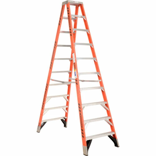 Werner 10' Dual Access Fiberglass Step Ladder 375 lb. Cap - T7410 3 Werner 10' Dual Access Fiberglass Step Ladder 375 lb. Cap - T7410