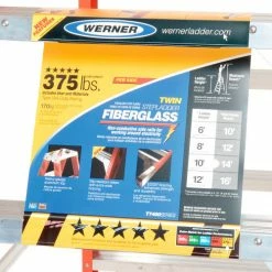 Werner 10' Dual Access Fiberglass Step Ladder 375 lb. Cap - T7410 20 Werner 10' Dual Access Fiberglass Step Ladder 375 lb. Cap - T7410 -Ladders Sales Store 954950 04