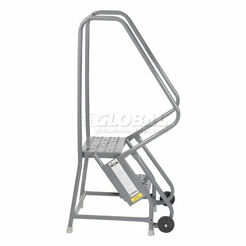 Tri-Arc 2 Step Steel 16"W Step Tilt And Roll Ladder - Perforated Tread - KDTF102166 5 Tri-Arc 2 Step Steel 16"W Step Tilt And Roll Ladder - Perforated Tread - KDTF102166 - Image 3