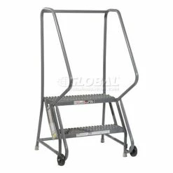 Tri-Arc 2 Step Steel 24"W Step Tilt And Roll Ladder - Grip Strut Tread - KDTF102242 -Ladders Sales Store 975224gs 03