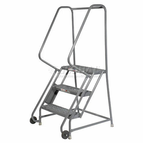 Tri-Arc 3 Step Steel 24"W Step Tilt And Roll Ladder - Grip Strut Tread - KDTF103242 5 Tri-Arc 3 Step Steel 24"W Step Tilt And Roll Ladder - Grip Strut Tread - KDTF103242 - Image 3