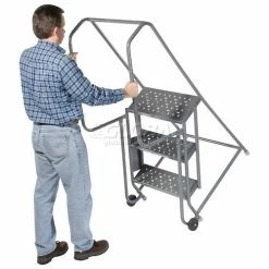 Tri-Arc 3 Step Steel 24"W Step Tilt And Roll Ladder - Perforated Tread - KDTF103246 -Ladders Sales Store 975226ps 09