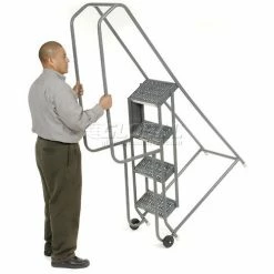 Tri-Arc 4 Step Steel 16"W Step Tilt And Roll Ladder - Grip Strut Tread - KDTF104162 -Ladders Sales Store 975227GS 02
