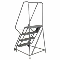 Tri-Arc 4 Step Steel 24"W Step Tilt And Roll Ladder - Grip Strut Tread - KDTF104242 -Ladders Sales Store 975228GS 04