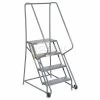 Tri-Arc 4 Step Steel 24"W Step Tilt And Roll Ladder - Perforated Tread - KDTF104246 -Ladders Sales Store 975228PS