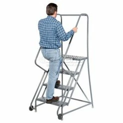 Tri-Arc 4 Step Steel 24"W Step Tilt And Roll Ladder - Perforated Tread - KDTF104246 -Ladders Sales Store 975228PS 07