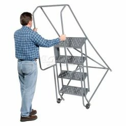 Tri-Arc 4 Step Steel 24"W Step Tilt And Roll Ladder - Perforated Tread - KDTF104246 -Ladders Sales Store 975228PS 08