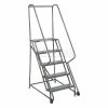 Tri-Arc 5 Step Steel 24"W Step Tilt And Roll Ladder - Perforated Tread - KDTF105246