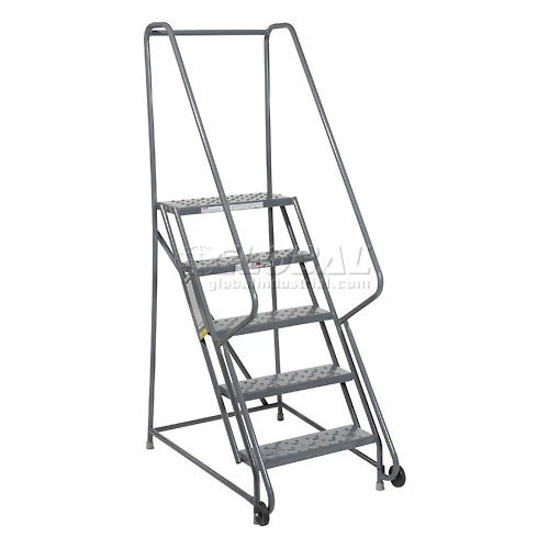 Tri-Arc 5 Step Steel 24"W Step Tilt And Roll Ladder - Perforated Tread - KDTF105246 3 Tri-Arc 5 Step Steel 24"W Step Tilt And Roll Ladder - Perforated Tread - KDTF105246