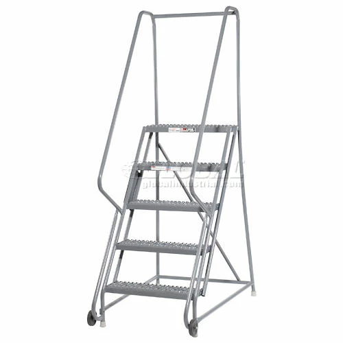 Tri-Arc 5 Step Steel 24"W Step Tilt And Roll Ladder - Grip Strut Tread - KDTF105242 7 Tri-Arc 5 Step Steel 24"W Step Tilt And Roll Ladder - Grip Strut Tread - KDTF105242 - Image 5