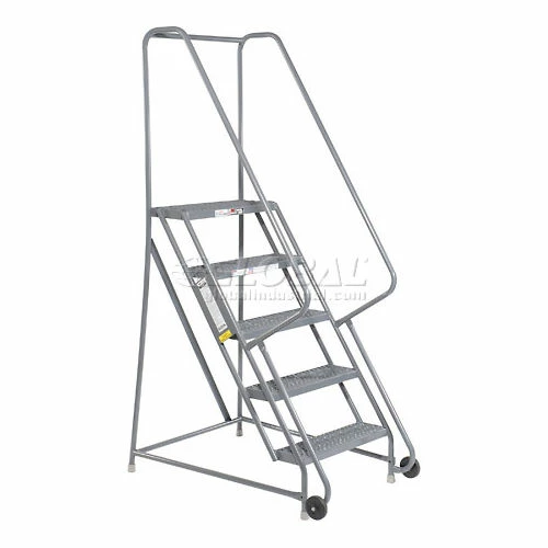 Tri-Arc 5 Step Steel 24"W Step Tilt And Roll Ladder - Grip Strut Tread - KDTF105242 4 Tri-Arc 5 Step Steel 24"W Step Tilt And Roll Ladder - Grip Strut Tread - KDTF105242 - Image 2