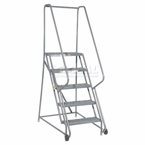 Tri-Arc 5 Step Steel 24"W Step Tilt And Roll Ladder - Grip Strut Tread - KDTF105242 3 Tri-Arc 5 Step Steel 24"W Step Tilt And Roll Ladder - Grip Strut Tread - KDTF105242