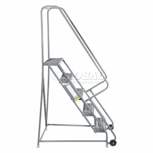 Tri-Arc 5 Step Steel 24"W Step Tilt And Roll Ladder - Grip Strut Tread - KDTF105242 6 Tri-Arc 5 Step Steel 24"W Step Tilt And Roll Ladder - Grip Strut Tread - KDTF105242 - Image 4
