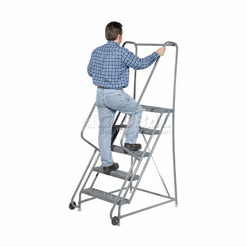Tri-Arc 5 Step Steel 24"W Step Tilt And Roll Ladder - Grip Strut Tread - KDTF105242 12 Tri-Arc 5 Step Steel 24"W Step Tilt And Roll Ladder - Grip Strut Tread - KDTF105242 - Image 10